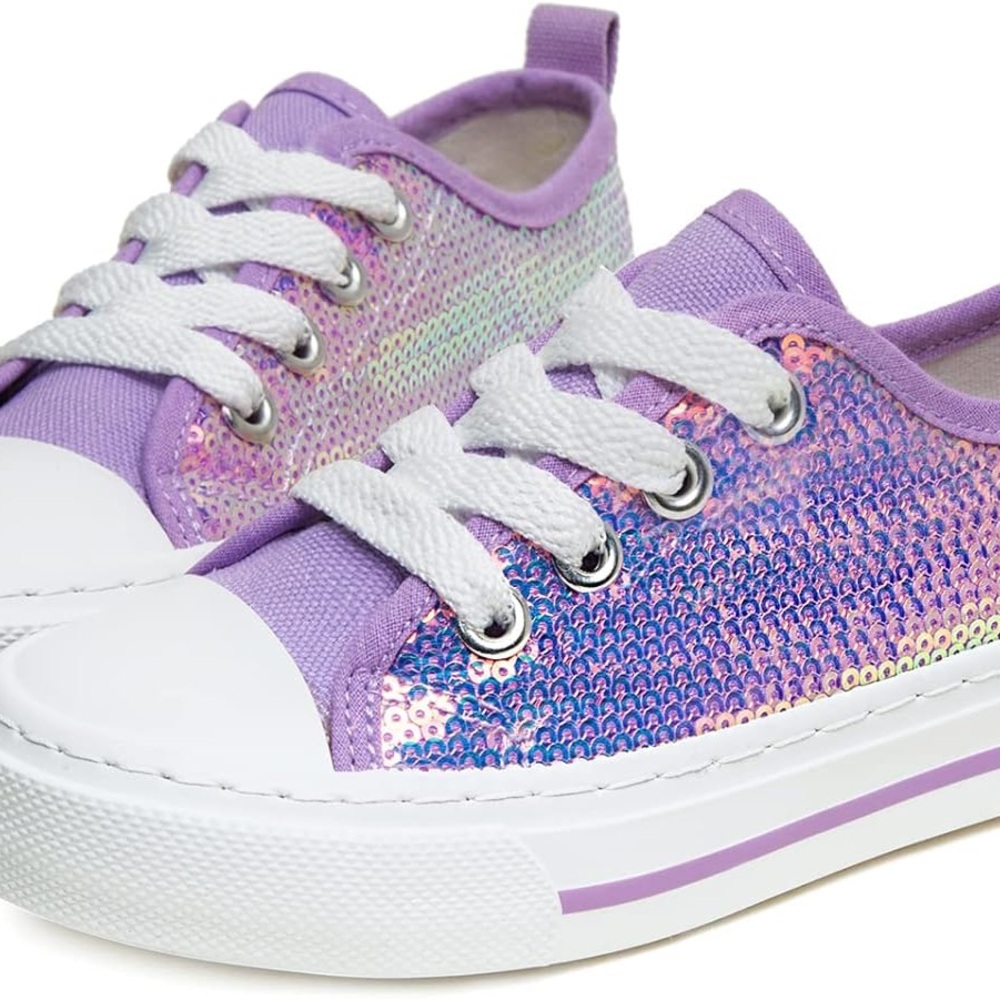 Girl's Lavender Sequin Sneakers!